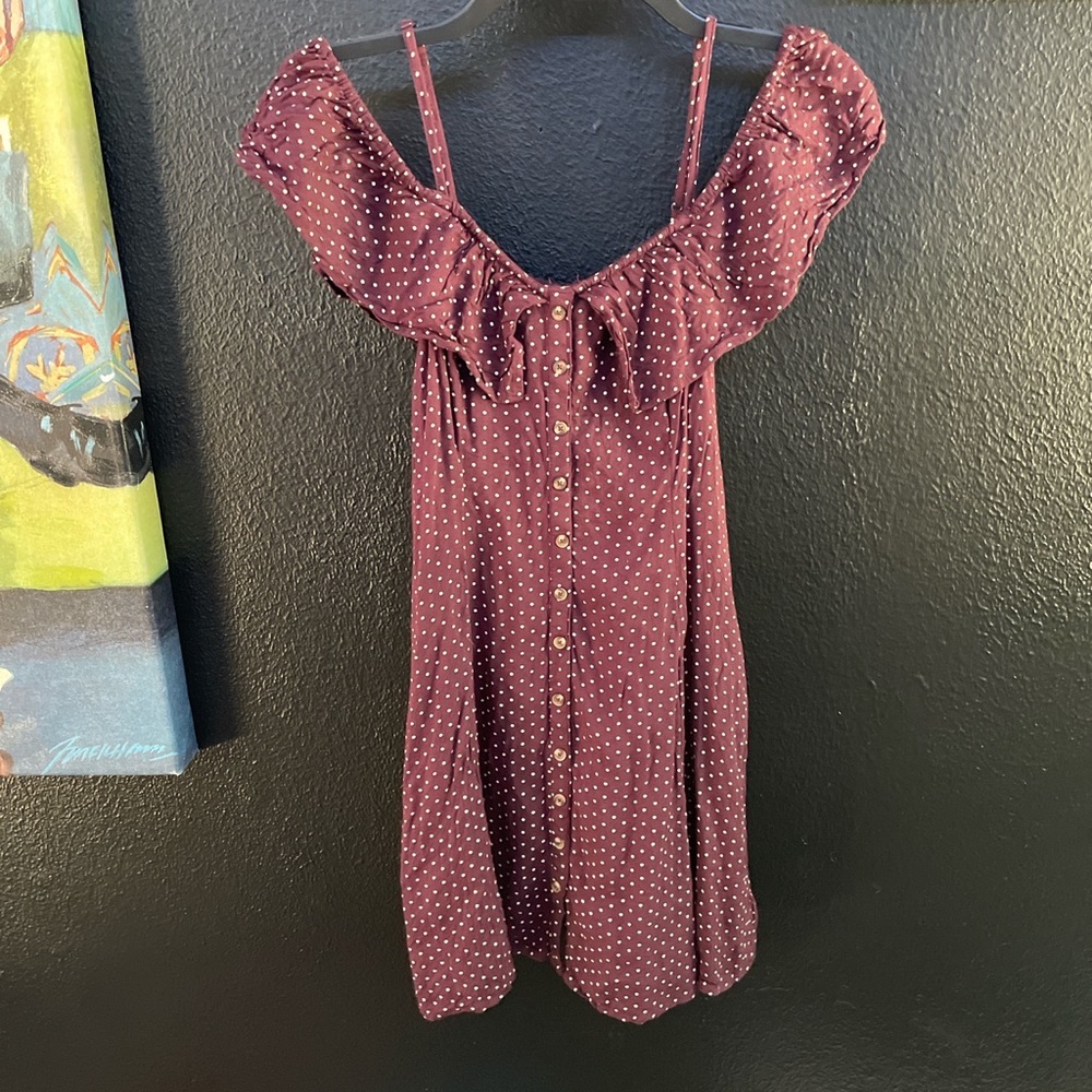 american eagle sun dress plum colored frilly design size 4